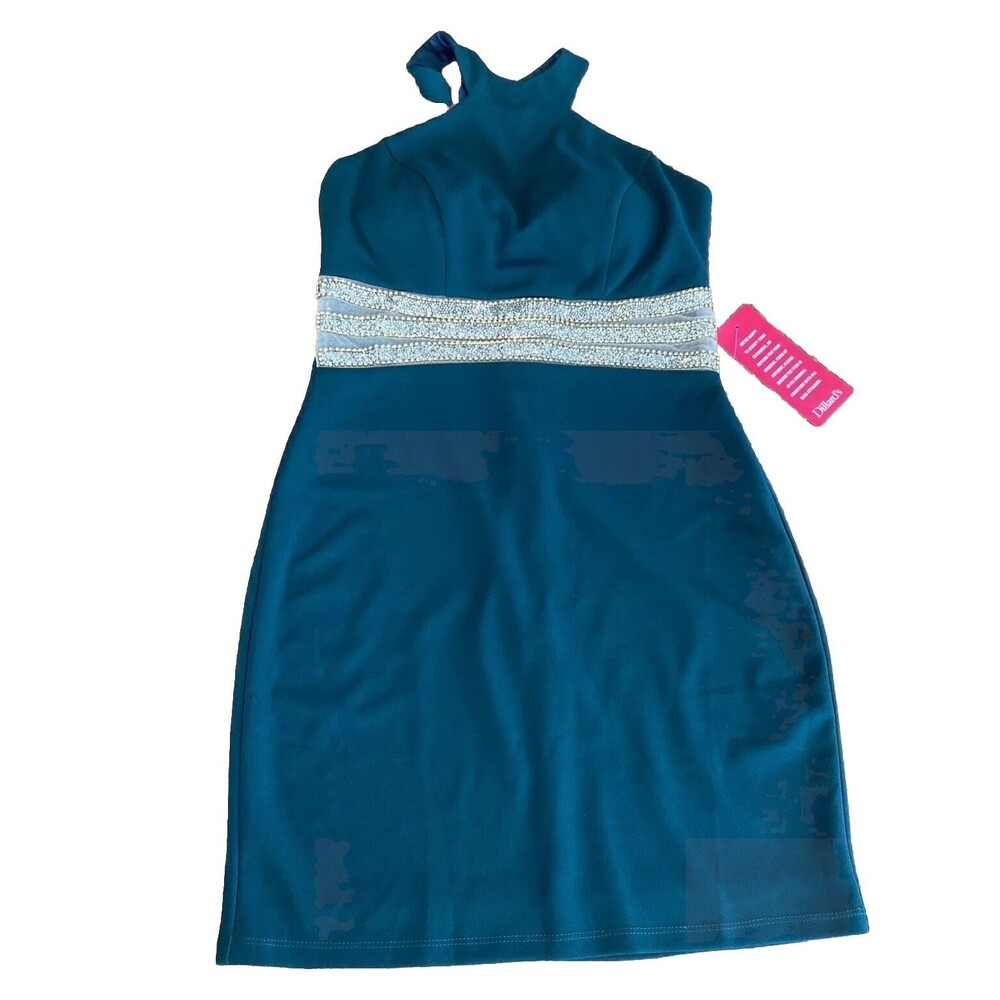 Womens Sz 9 Party Cocktail Dress Emerald Green Xtraordinary Dillards MSRP $69.00